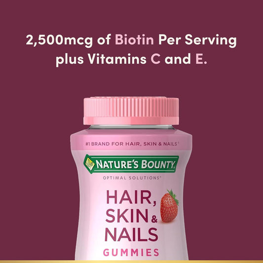 Nature's Bounty Hair, Skin & Nails with Biotin, Strawberry Gummies | 140 GUMMIES