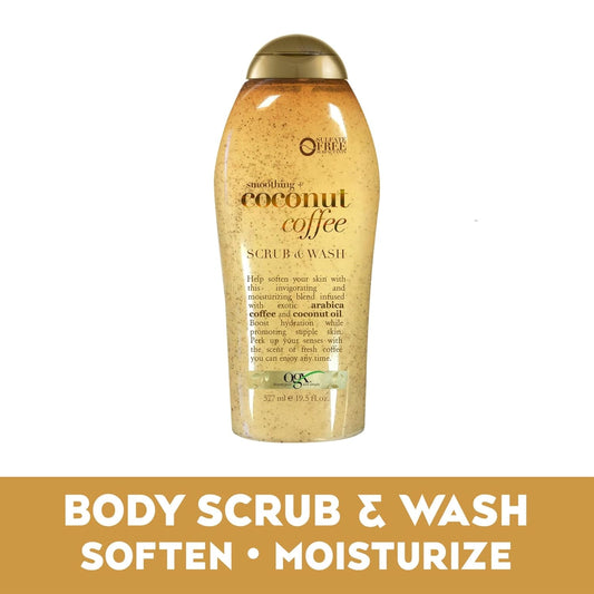 OGX - Smoothing + Coconut Coffee Exfoliating Body Scrub with Arabica Coffee & Coconut Oil | 577 mL
