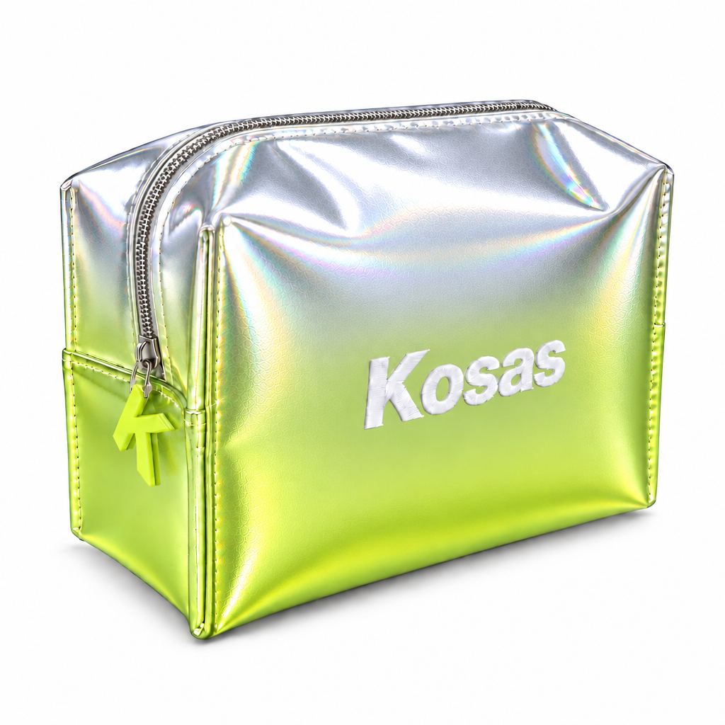 KOSAS - Large Gradient Green & Silver Beauty Pouch