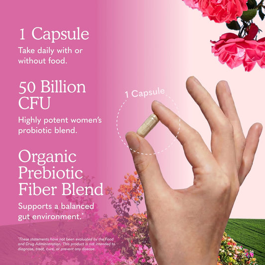 Garden of Life Dr. Formulated - Once Daily Women's Probiotics with 50 Billion CFU & Organic Prebiotics | 30 Capsules