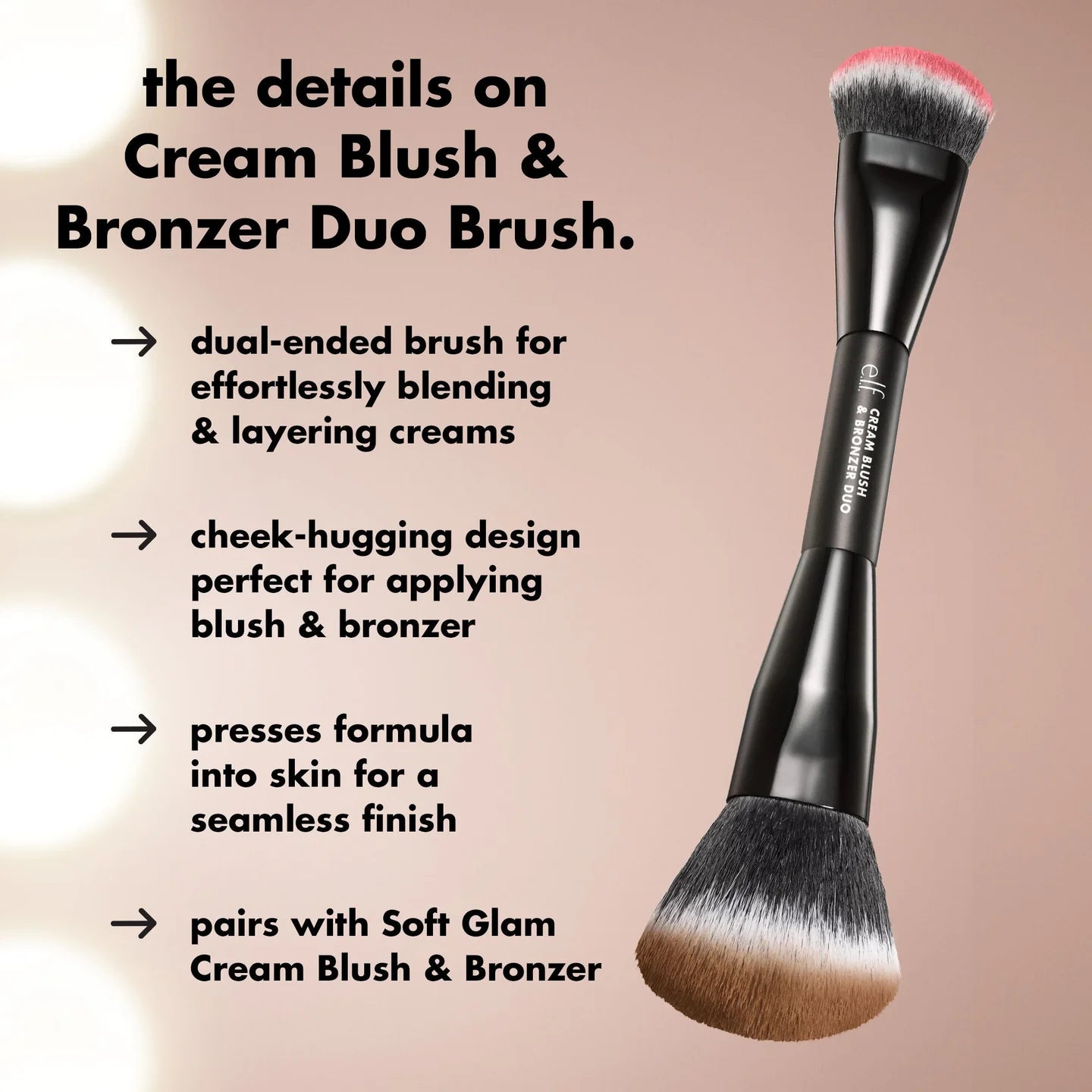 e.l.f. CREAM BLUSH & BRONZER DUO BRUSH