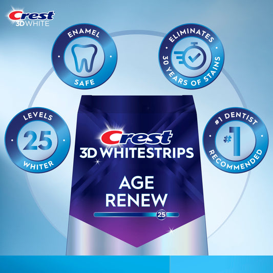 CREST 3D WHITESTRIPS AGE RENEW 21 TREATMENTS, 28 LEVELS WHITER
