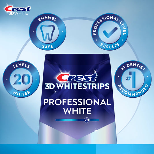 CREST 3D WHITESTRIPS PROFESSIONAL WHITE 22 TREATMENTS, 20 LEVELS WHITER