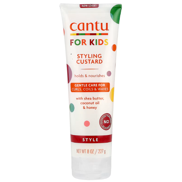 CANTU - FOR KIDS - STYLING CUSTARD HOLDS AND NOURISHES - GENTLE CARE FOR CURLS COILS AND WAVES | 227 mL