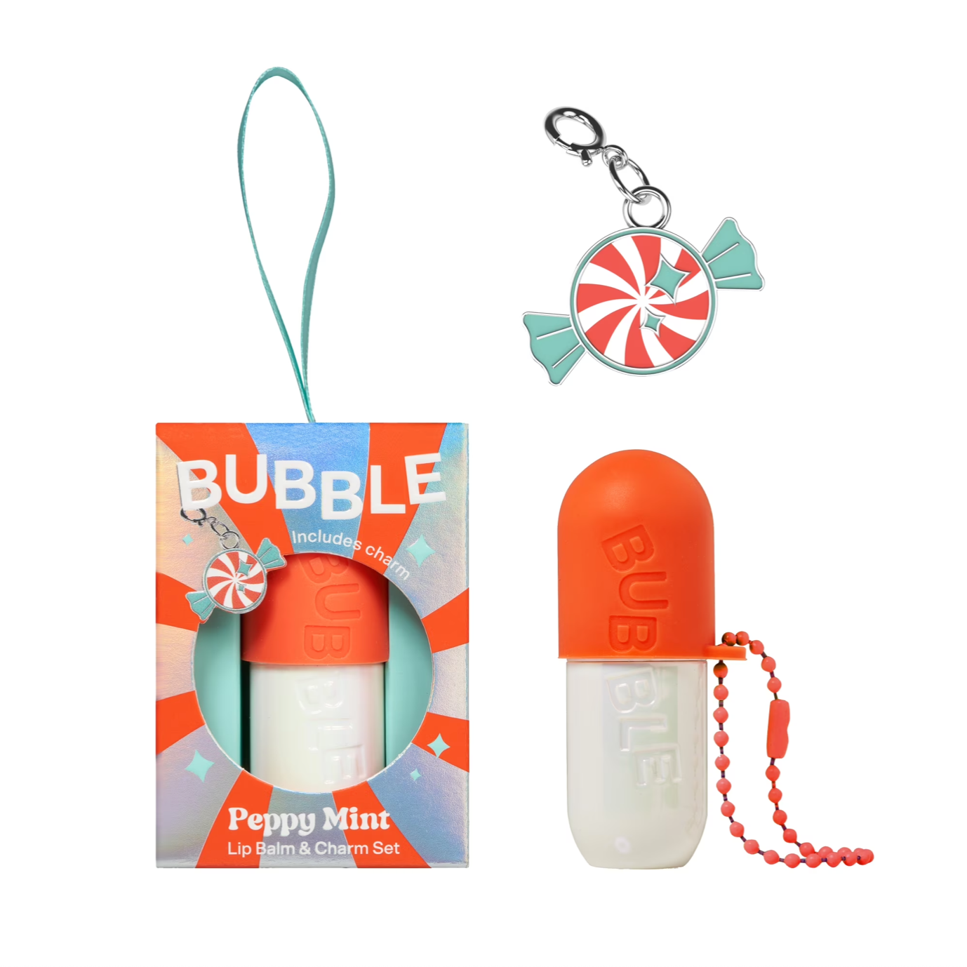 Bubble - Peppy Mint Lip Balm & Charm Set