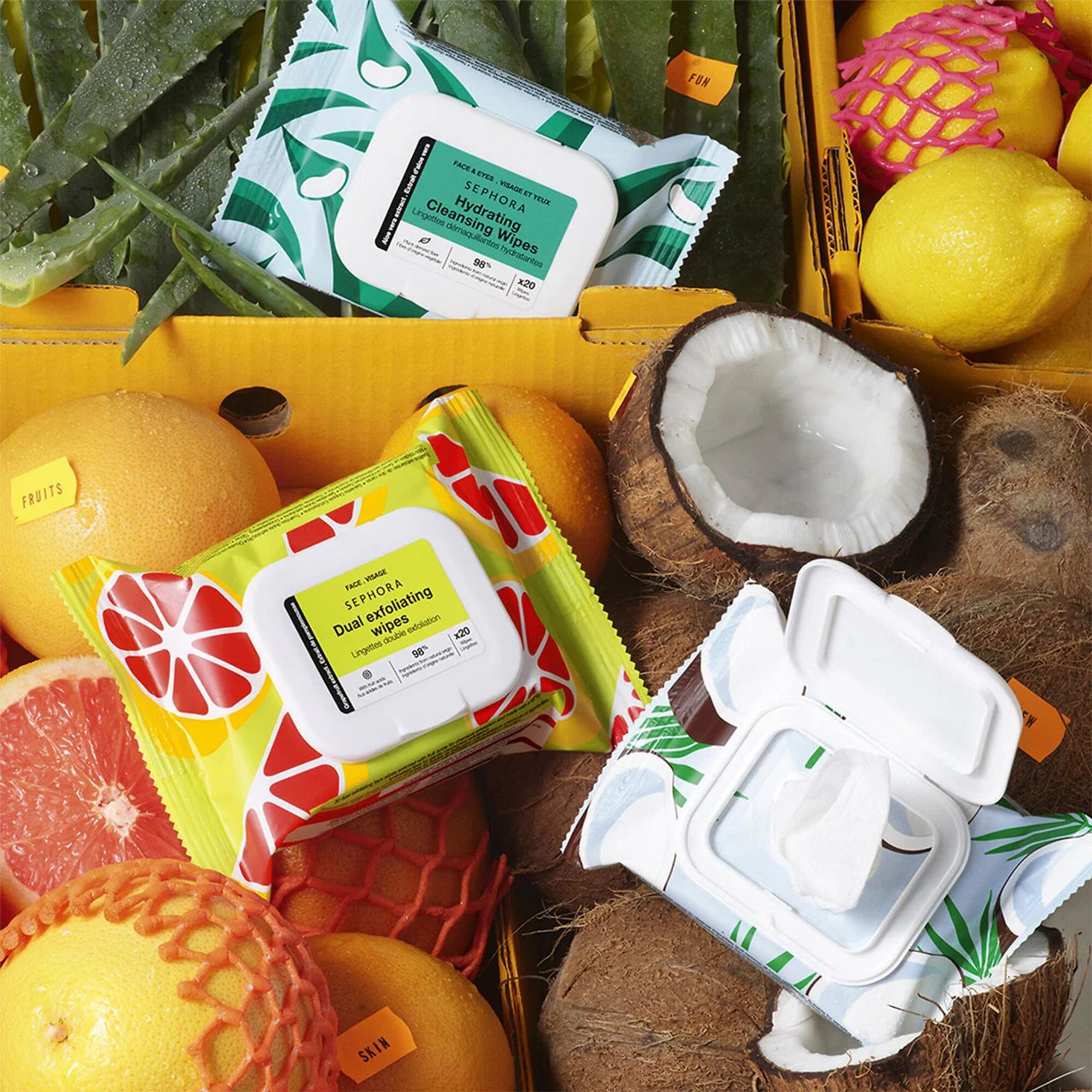 SEPHORA COLLECTION - Cleansing + Exfoliating Wipes | 10 Wipes
