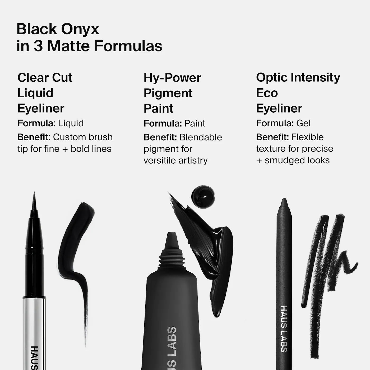 HAUS LABS BY LADY GAGA - Clear Cut Waterproof Liquid Eyeliner | Black Onyx - matte black