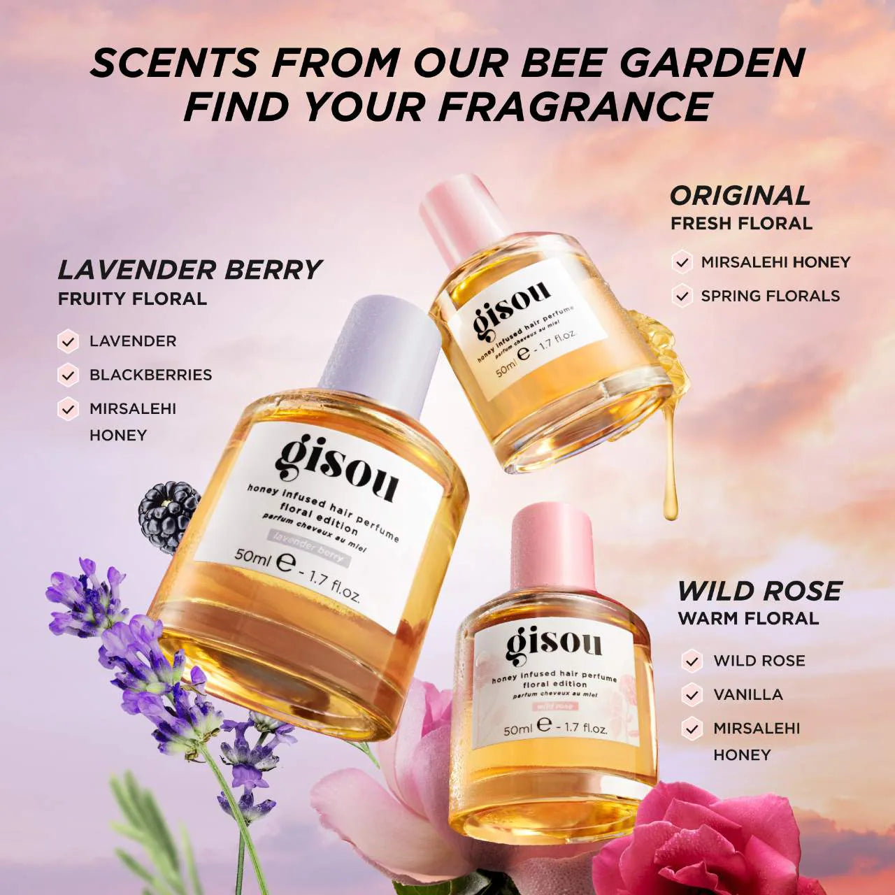 Gisou - Honey Infused Lavender Berry Hair Perfume | 50 mL