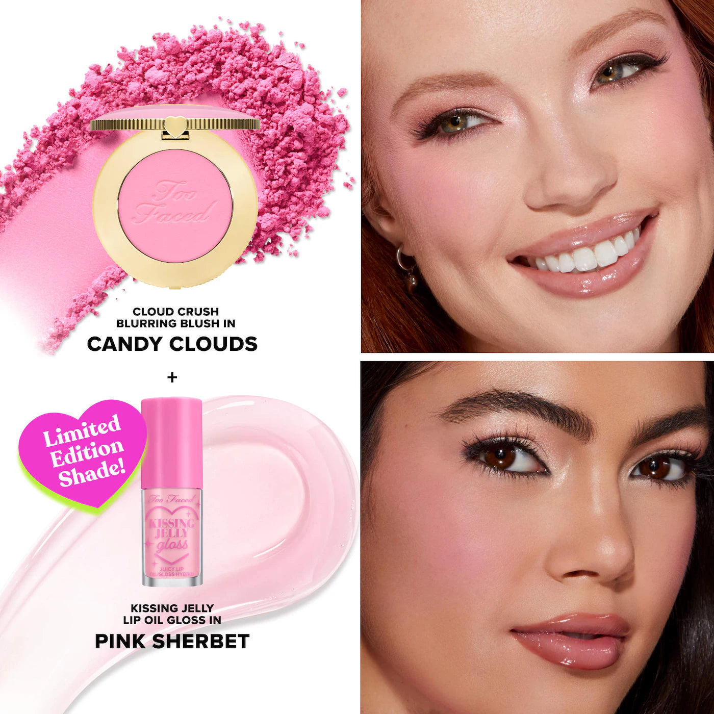 Too Faced - Dream A Little Dream Makeup Gift Set: Cloud Crush Blush & Kissing Jelly Lip Oil