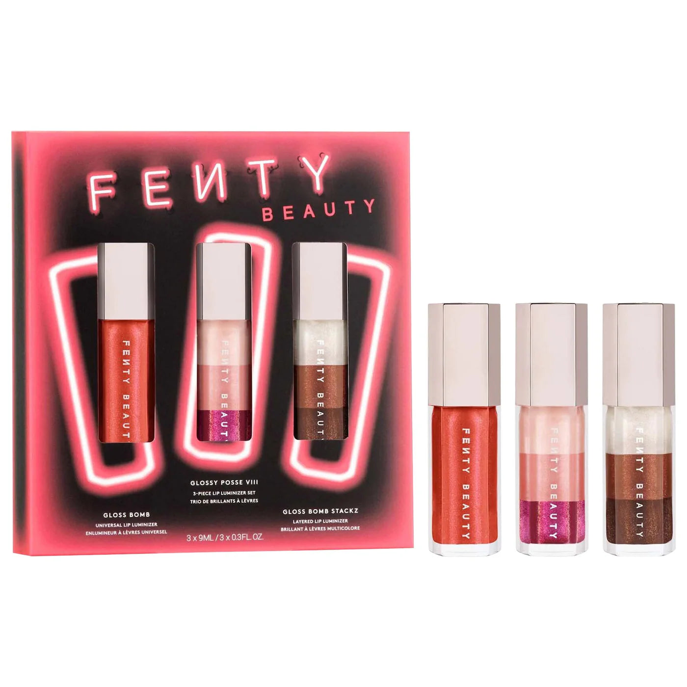 Fenty Beauty - Glossy Posse VIII 3-Piece Lip Luminizer Set – Beautique