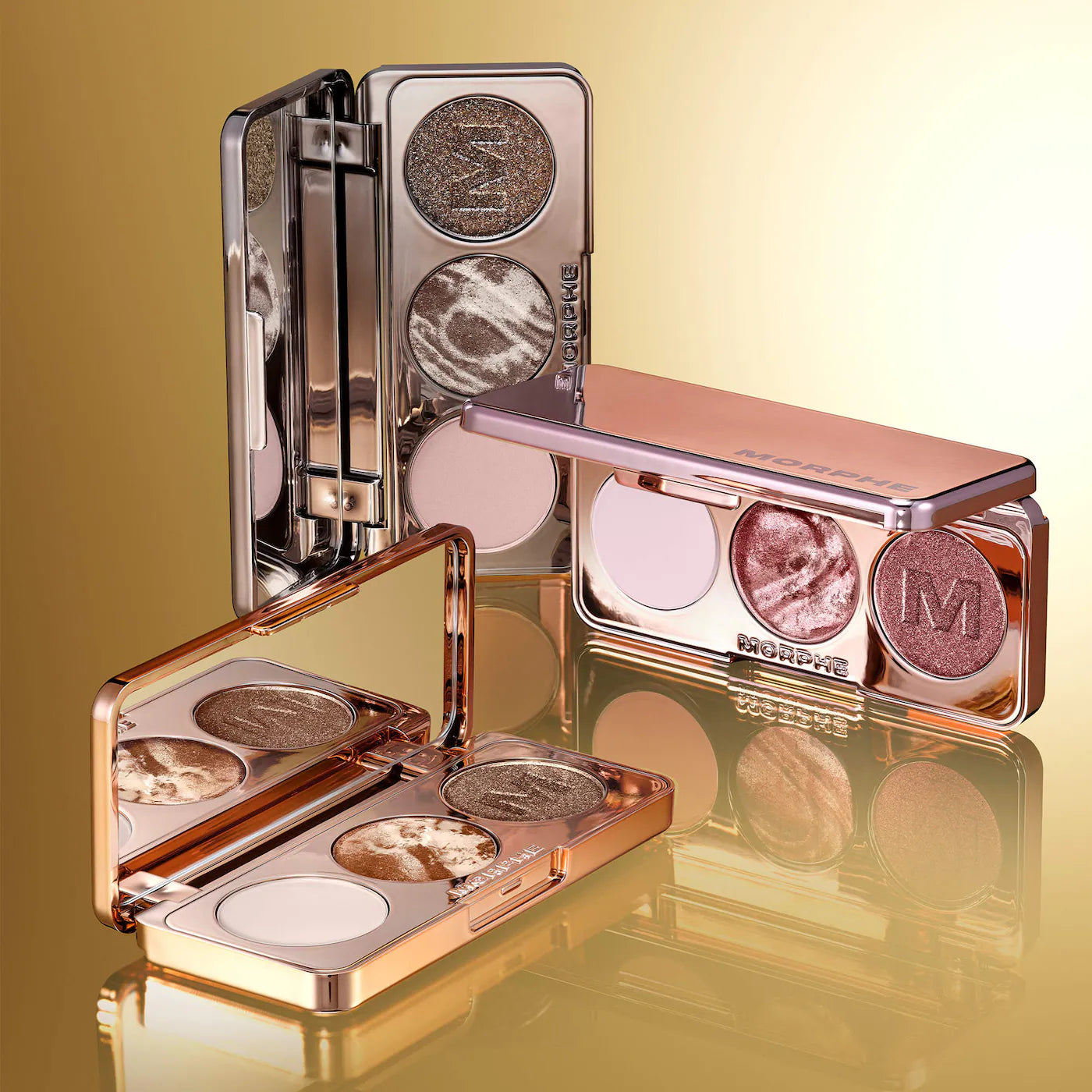 Morphe - Dazzling Metallics Trophy Wife Eyeshadow Trio | Champagne On Tap