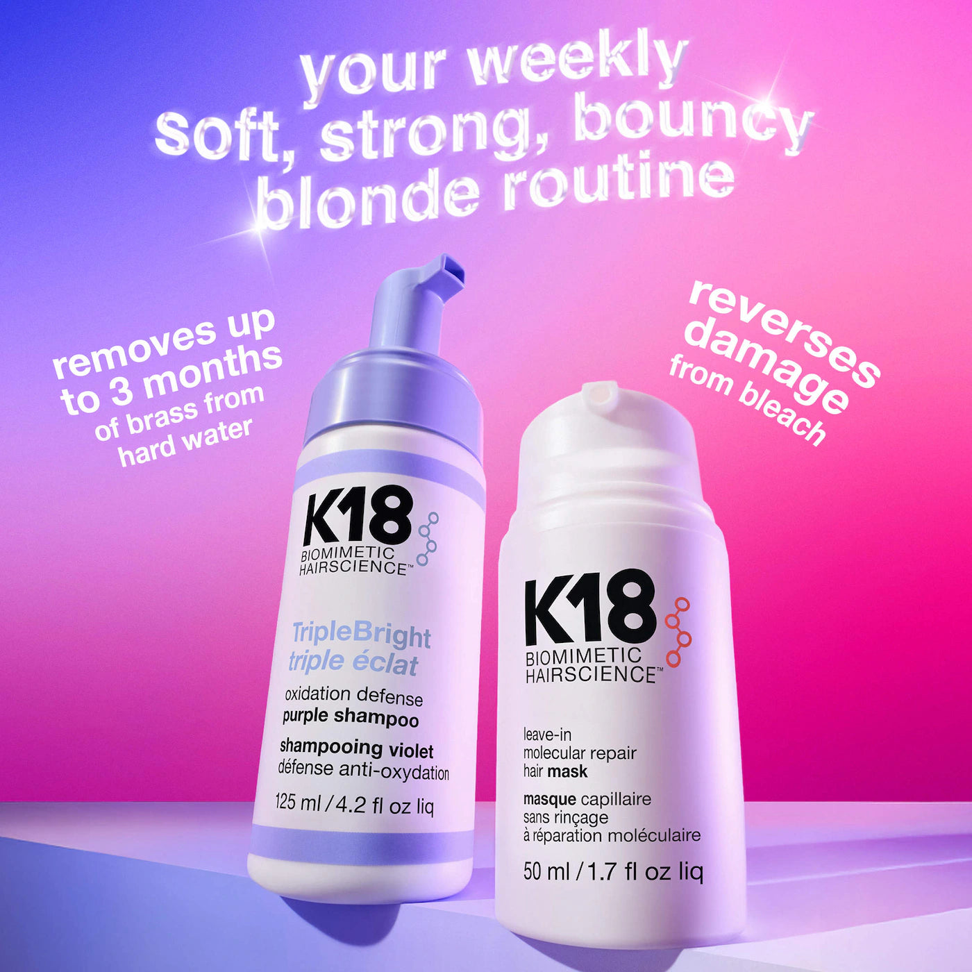 K18 Biomimetic Hairscience - TripleBright Oxidation Defense Purple Shampoo Foam | 125 mL