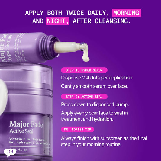 Dr. Idriss - Mini Major Fade Set Serum & Cream with Vitamin C for Hyperpigmentation & Uneven Skin