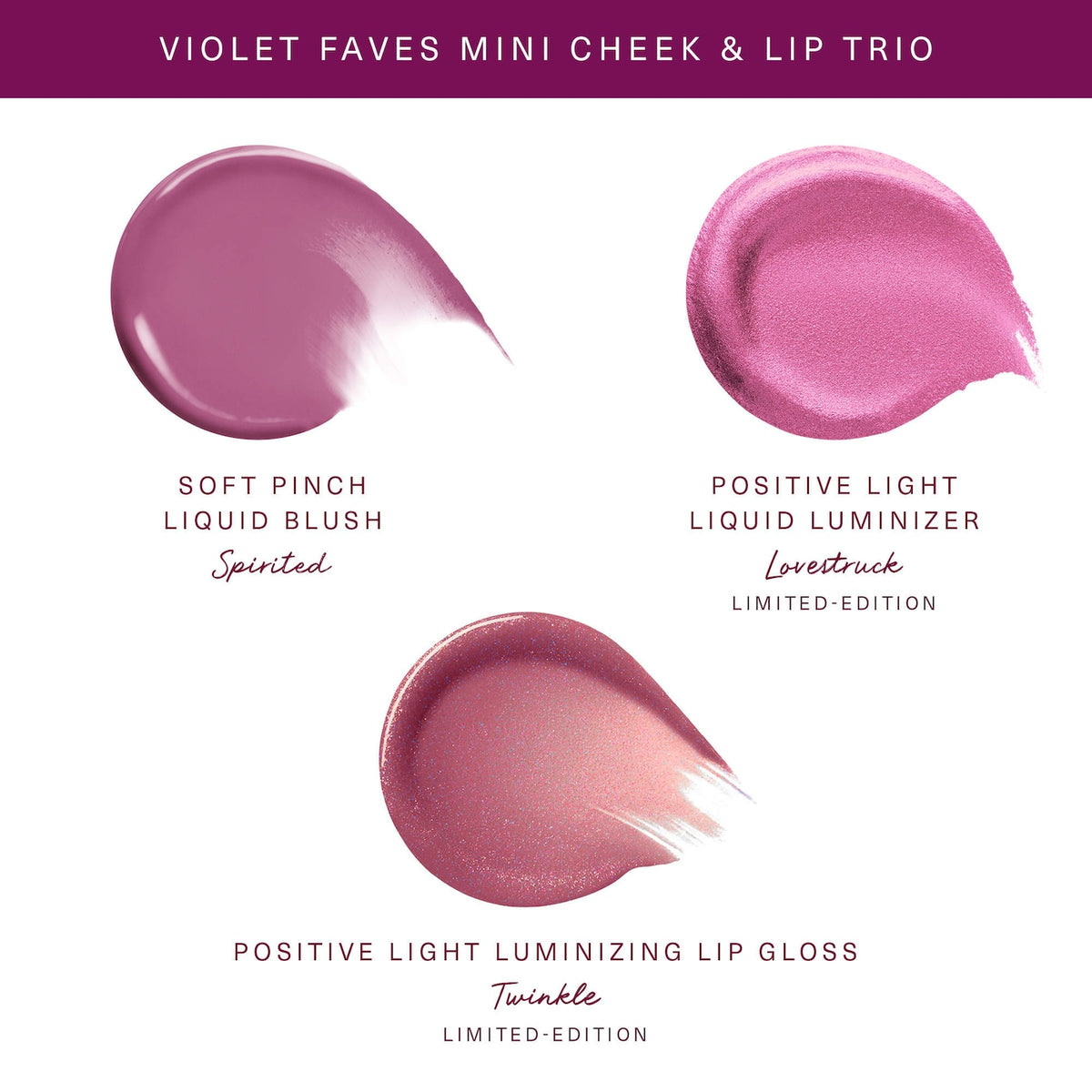 Rare Beauty - Violet Faves Mini Cheek and Lip Trio Makeup Gift Set