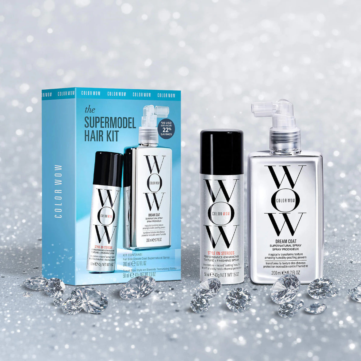 COLOR WOW - Dream Coat Treatment Spray and Mini Style on Steroids Texture Spray Set