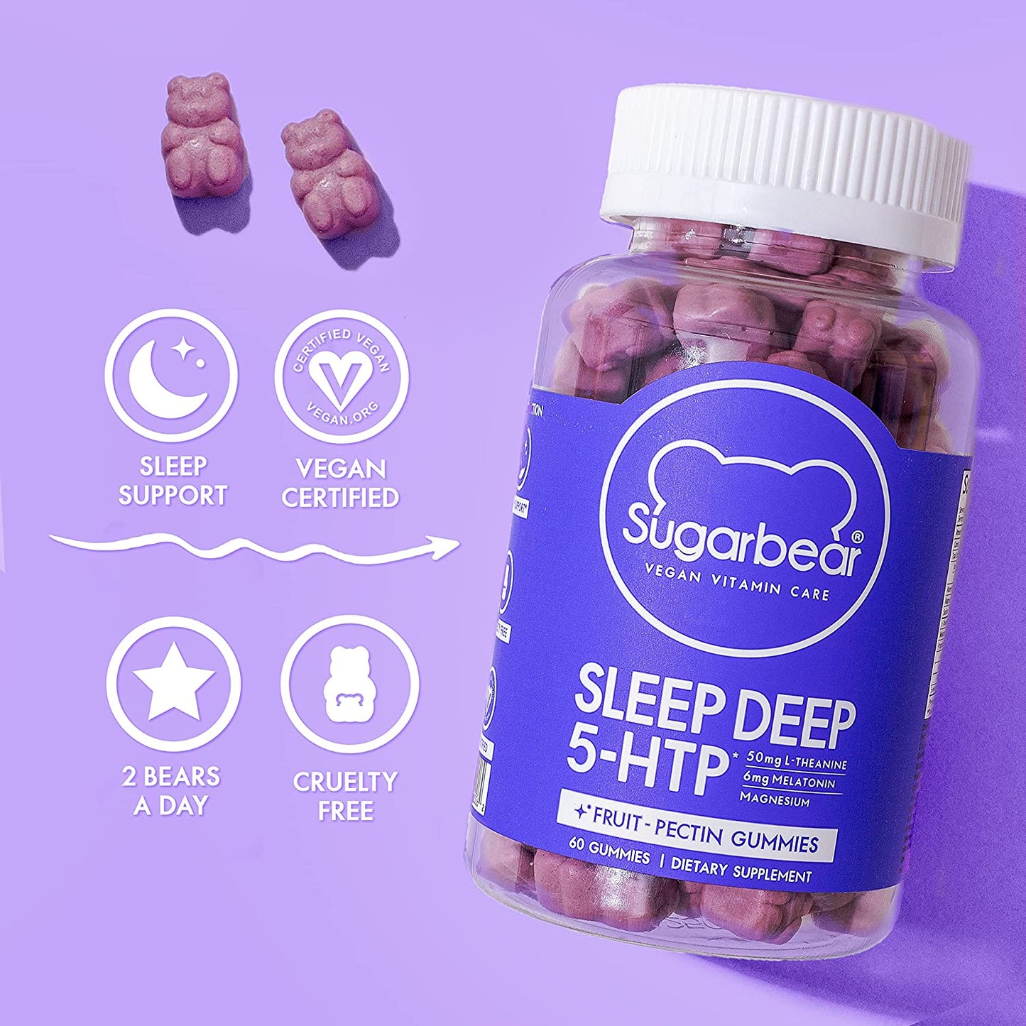 Sugarbear - Sleep Deep 5‑HTP Vitamin Gummies | 60 Gummies