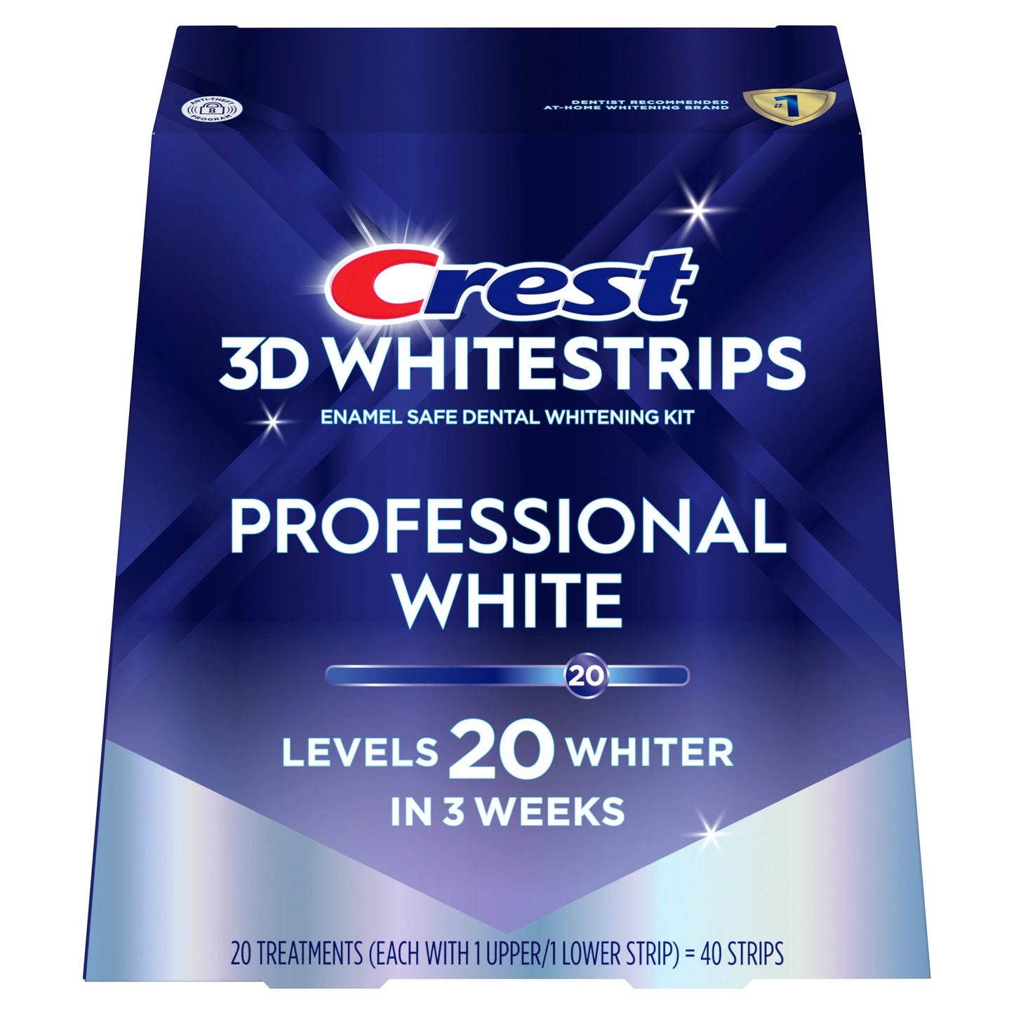 CREST 3D WHITESTRIPS PROFESSIONAL WHITE 22 TREATMENTS, 20 LEVELS WHITER