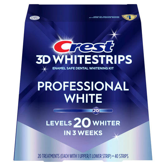 CREST 3D WHITESTRIPS PROFESSIONAL WHITE 22 TREATMENTS, 20 LEVELS WHITER