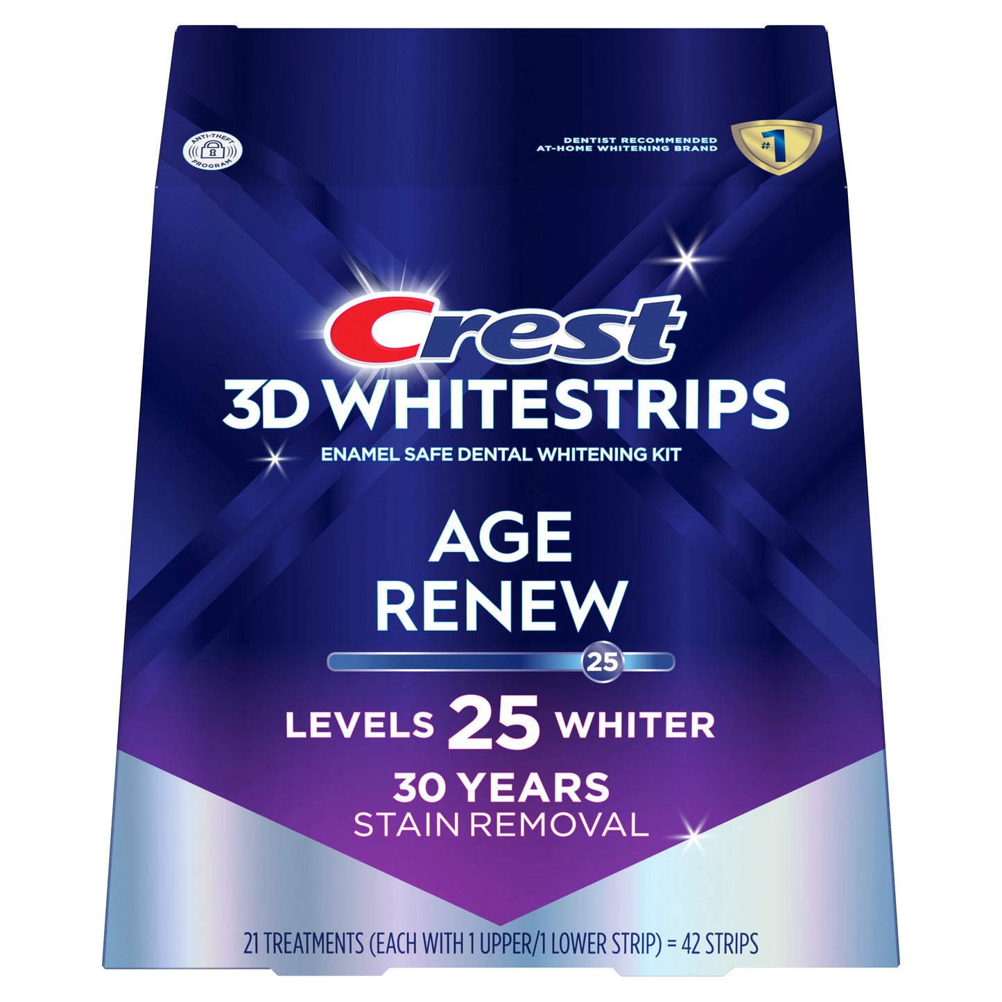 CREST 3D WHITESTRIPS AGE RENEW 21 TREATMENTS, 28 LEVELS WHITER