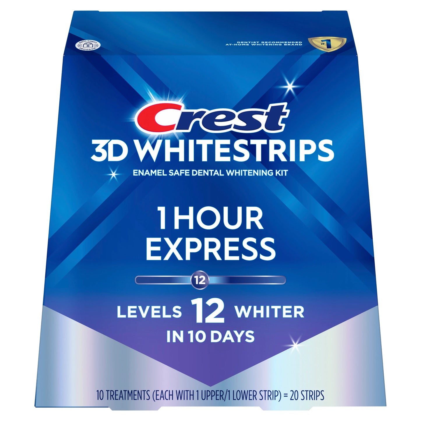 CREST 3D WHITESTRIPS 1 HOUR EXPRESS 10 TREATMENTS, 12 LEVELS WHITER