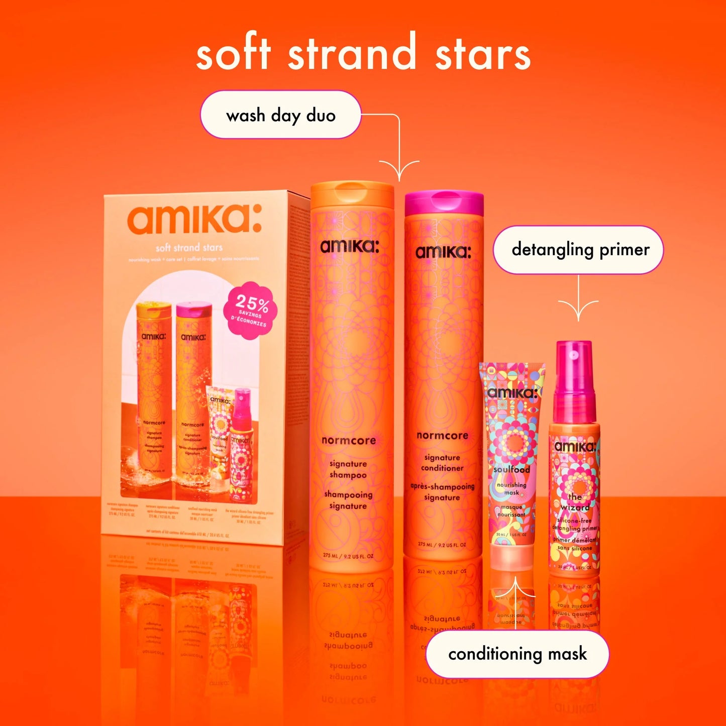 amika - soft strand stars nourishing wash + care set