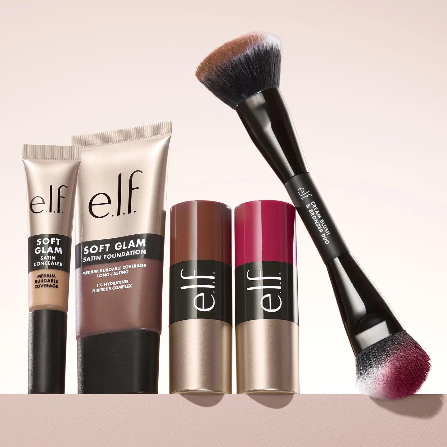 e.l.f. CREAM BLUSH & BRONZER DUO BRUSH