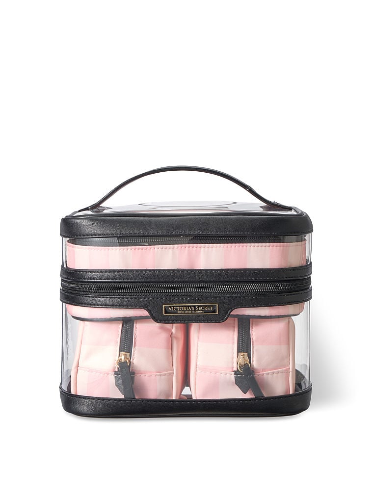 Victoria's Secret 4-Piece Makeup Bag Iconic Stripe