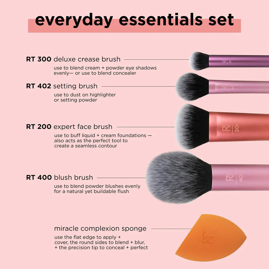 Real Techniques - Make Up Brush Set with 1 Sponge