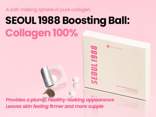 K-SECRET SEOUL 1988 - Collagen Boosting Ball – Freeze-Dried 100% Hydrolyzed Collagen | 35mg x 7 capsules
