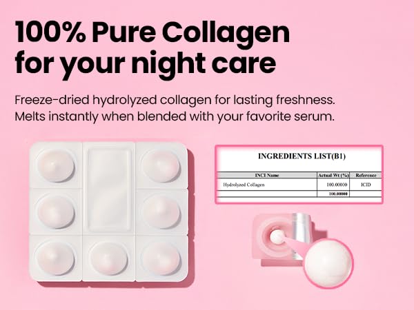 K-SECRET SEOUL 1988 - Collagen Boosting Ball – Freeze-Dried 100% Hydrolyzed Collagen | 35mg x 7 capsules