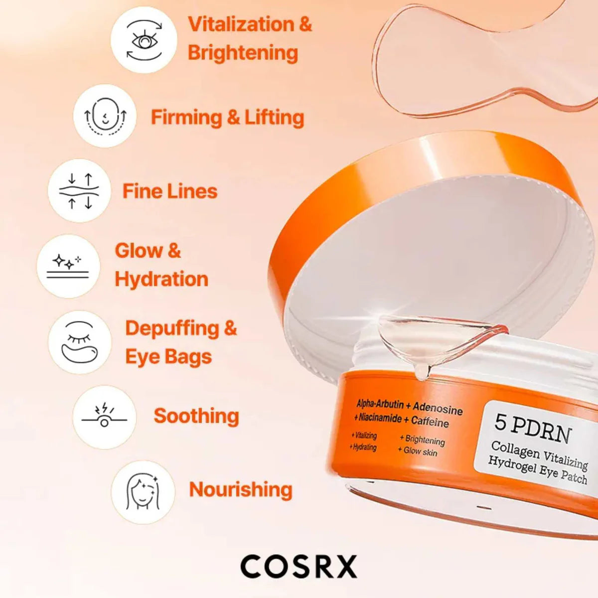 COSRX - 5 PDRN COLLAGEN VITALIZING HYDROGEL EYE PATCHES