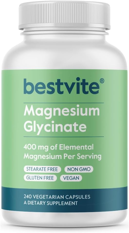 BESTVITE - MAGNESIUM GLYCINATE 400MG OF ELEMENTAL MAGNESIUM  240 CAPSULES