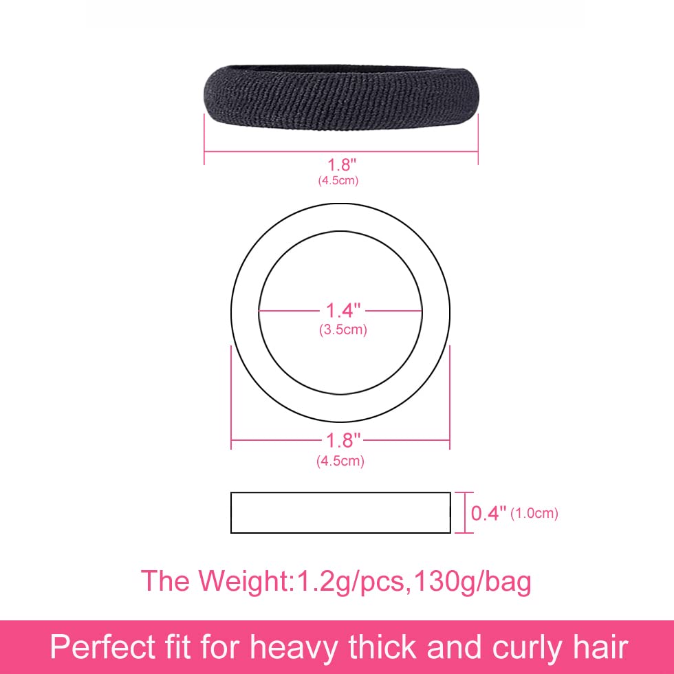 J-MEE HAIR BANDS - HAIR TIES FOR THICK HAIR (100 PCS) NEUTRAL COLORS
