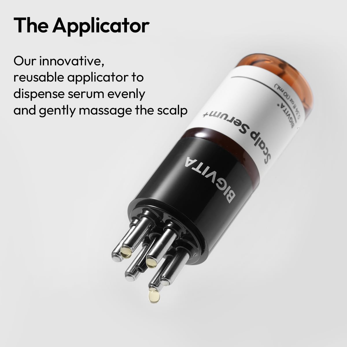 BIGVITA Scalp Serum + | Scalp Massager Applicator for Thicker, Fuller Hair | Hair Growth, Dry Scalp Relief | Biotin, AnaGain™, Centella & Natural Leaf Extracts | Soothes Itchy, Flaky Scalp