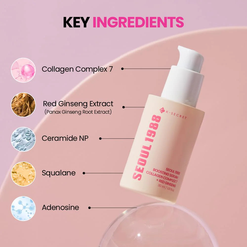 K-SECRET SEOUL 1988 - Boosting Serum: Collagen Complex 7 + Red Ginseng | 30 mL