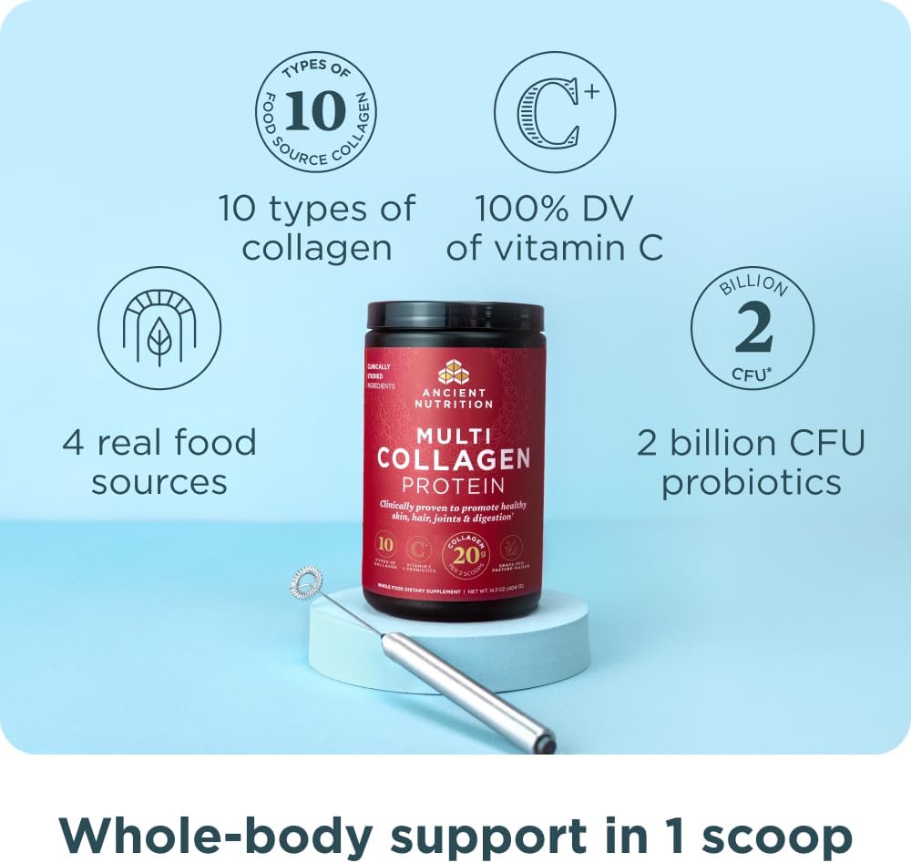 Ancient Nutrition - Collagen Peptides Powder, Multi Collagen Protein | 404 g | Unflavored