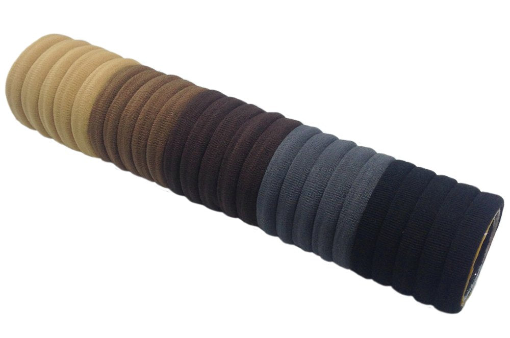 J-MEE HAIR BANDS - HAIR TIES FOR THICK HAIR (100 PCS) NEUTRAL COLORS