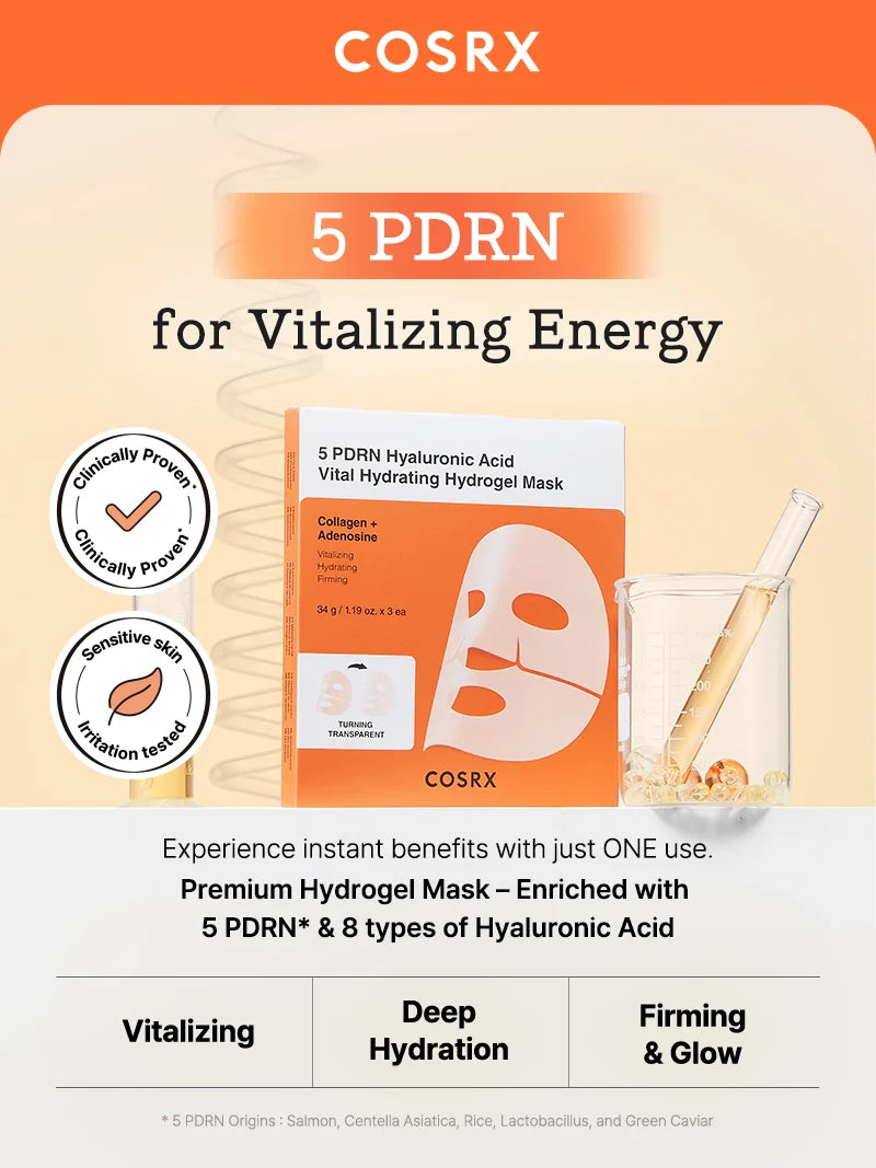 COSRX - 5 PDRN Hyaluronic Acid Vital Hydrating Hydrogel Mask