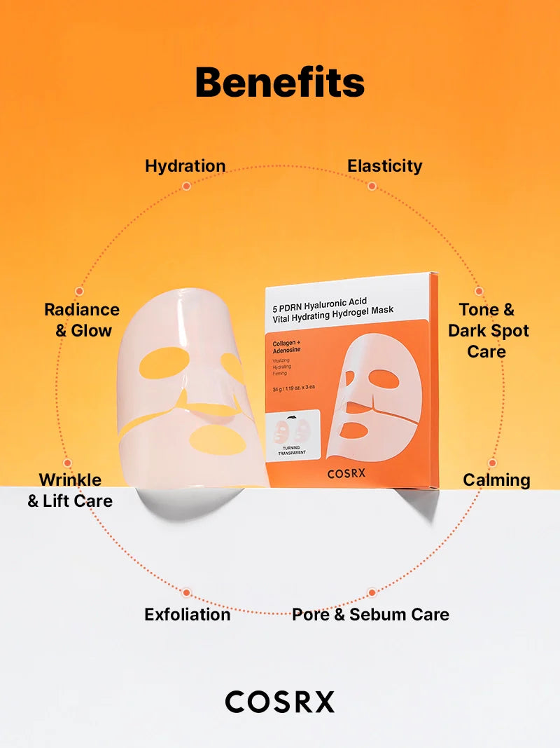 COSRX - 5 PDRN Hyaluronic Acid Vital Hydrating Hydrogel Mask