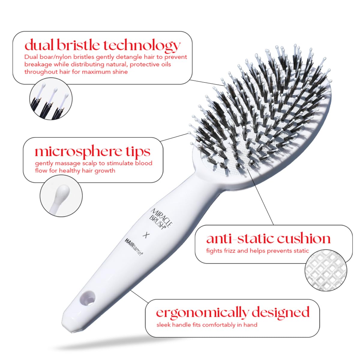 Miracle Brush X Hairtamin | White