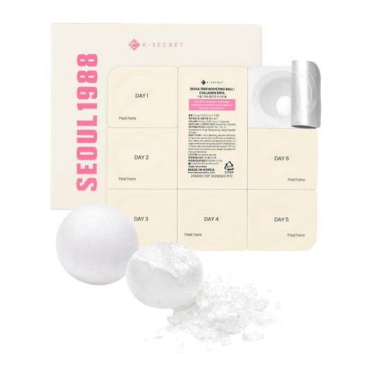 K-SECRET SEOUL 1988 - Collagen Boosting Ball – Freeze-Dried 100% Hydrolyzed Collagen | 35mg x 7 capsules