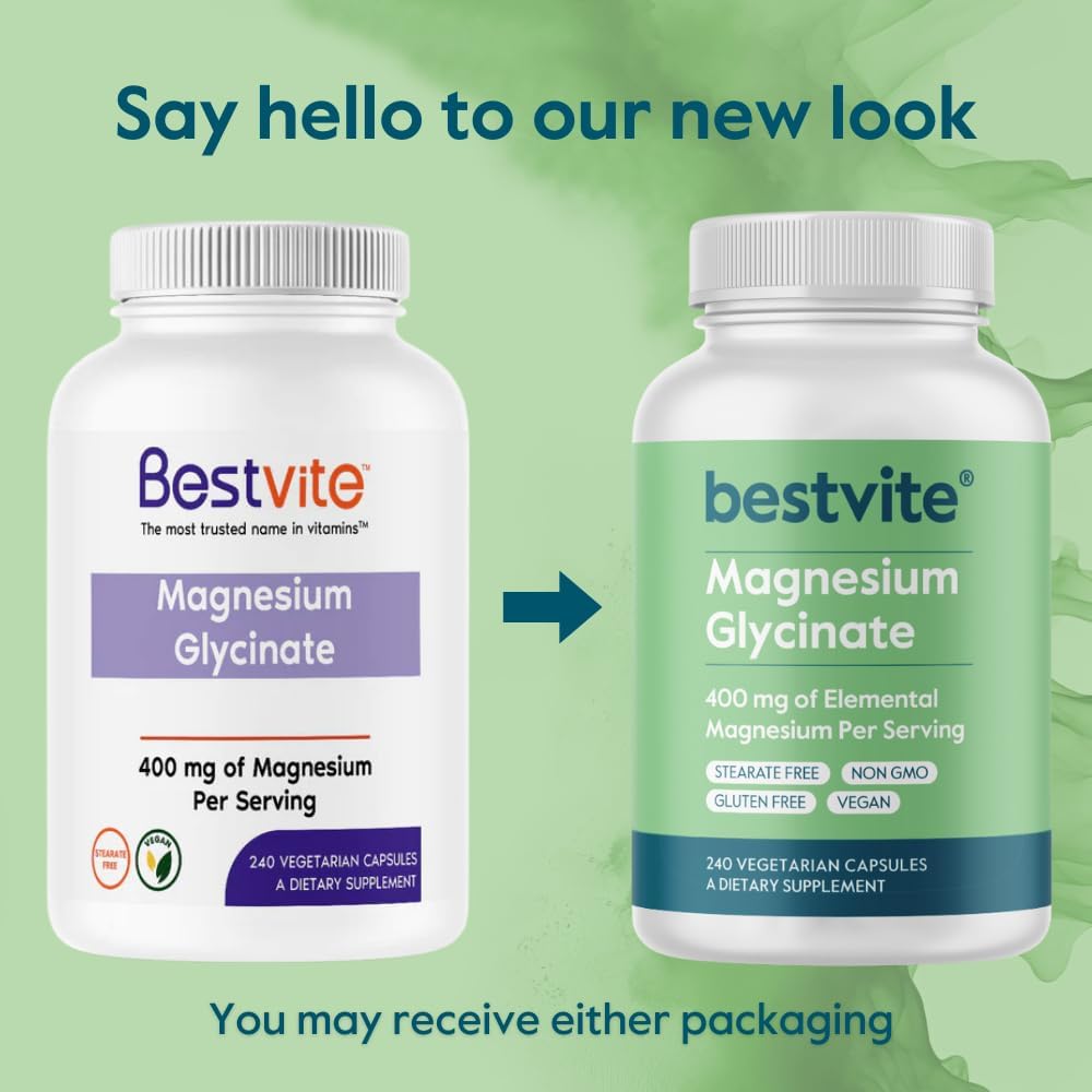BESTVITE - MAGNESIUM GLYCINATE 400MG OF ELEMENTAL MAGNESIUM  240 CAPSULES