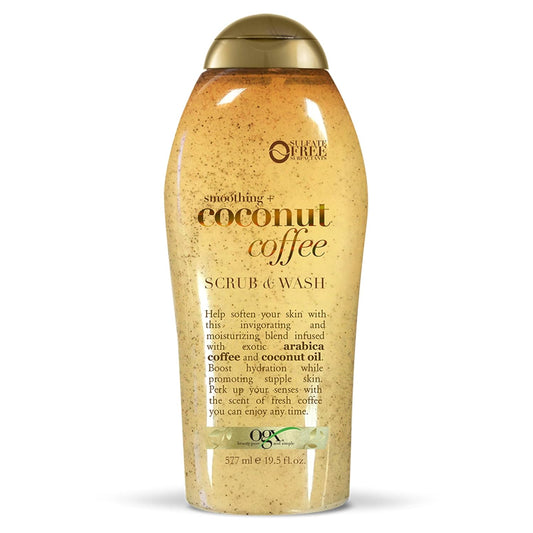 OGX - Smoothing + Coconut Coffee Exfoliating Body Scrub with Arabica Coffee & Coconut Oil | 577 mL