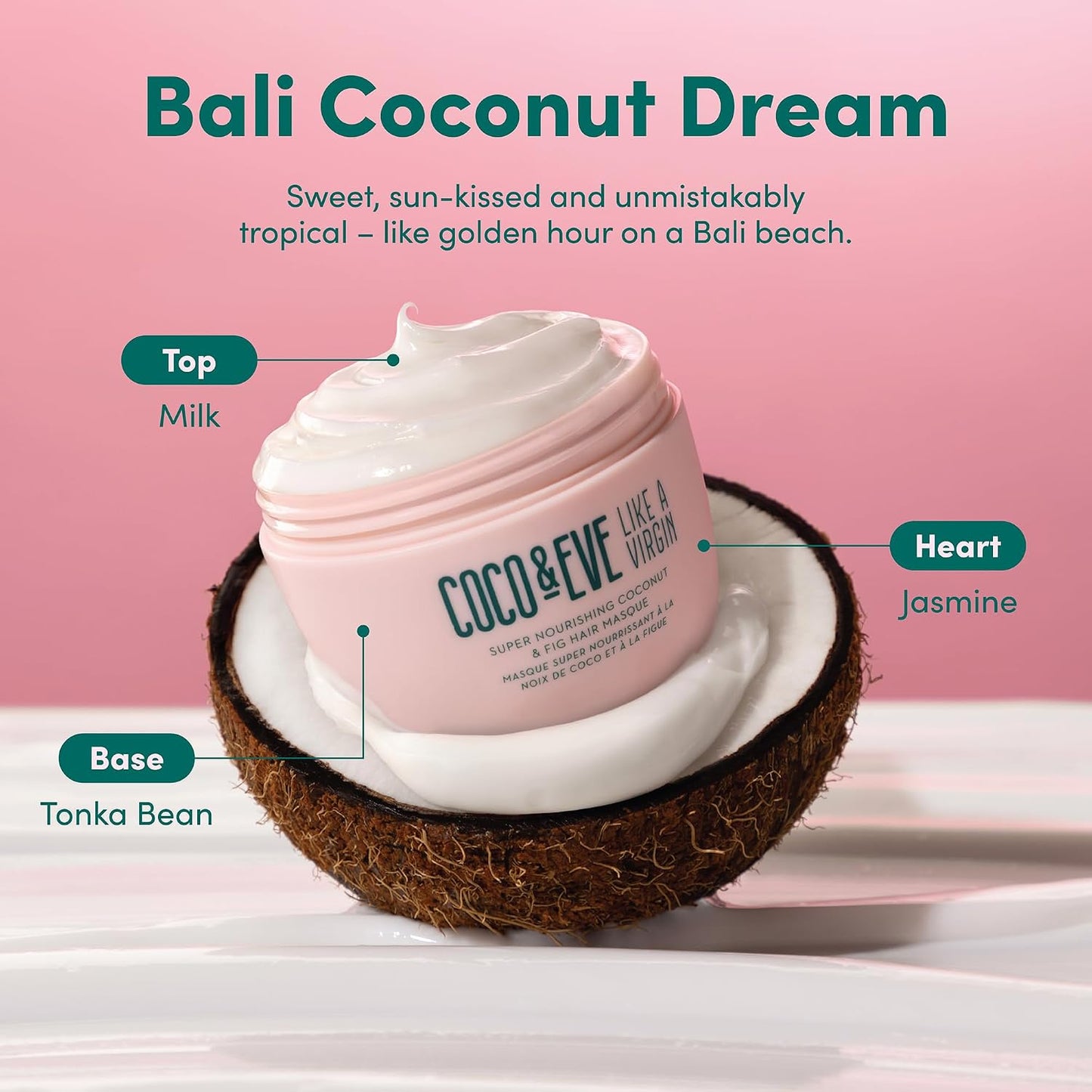 Coco & Eve - Like a Virgin Hair Masque - Coconut & Fig Hair Mask for Dry Damaged hair with Shea Butter & Argan Oil | 212 mL