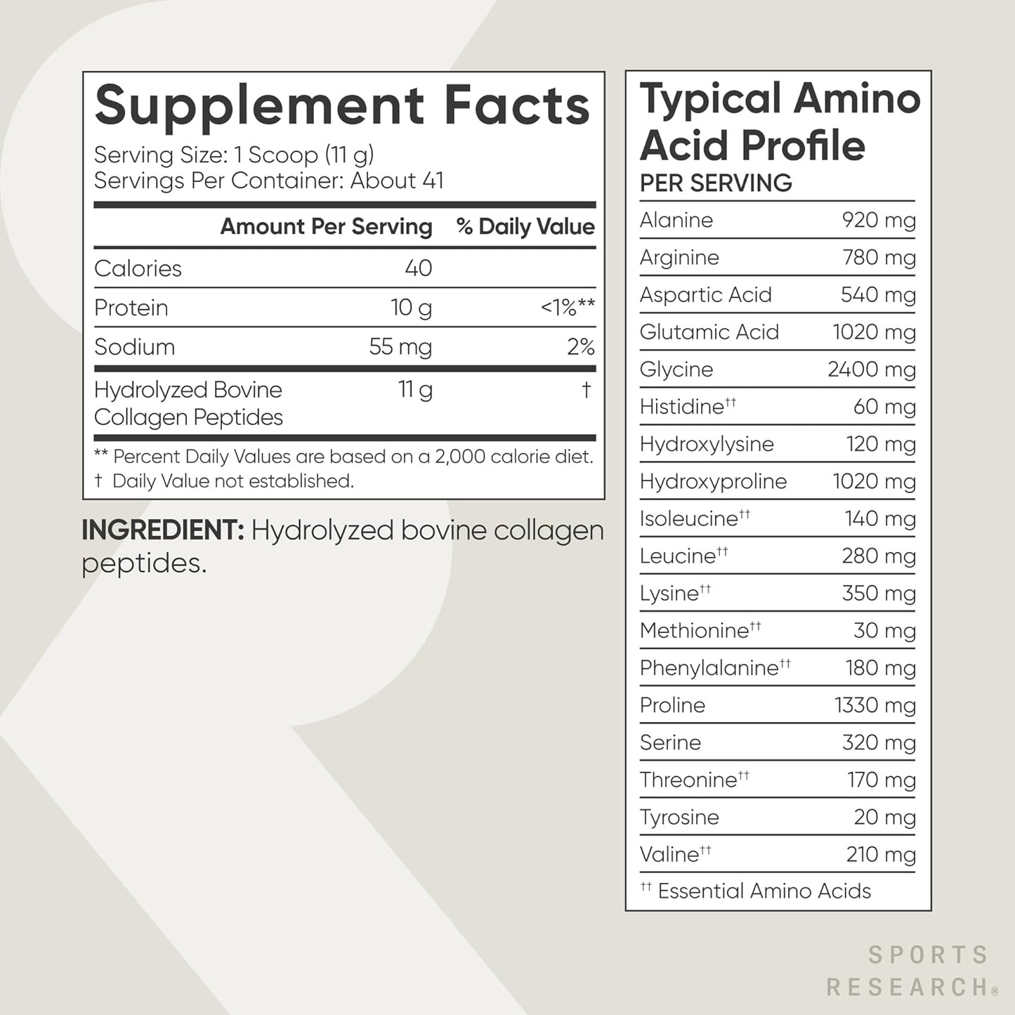 Sports Research - COLLAGEN PEPTIDES POWDER - Unflavored