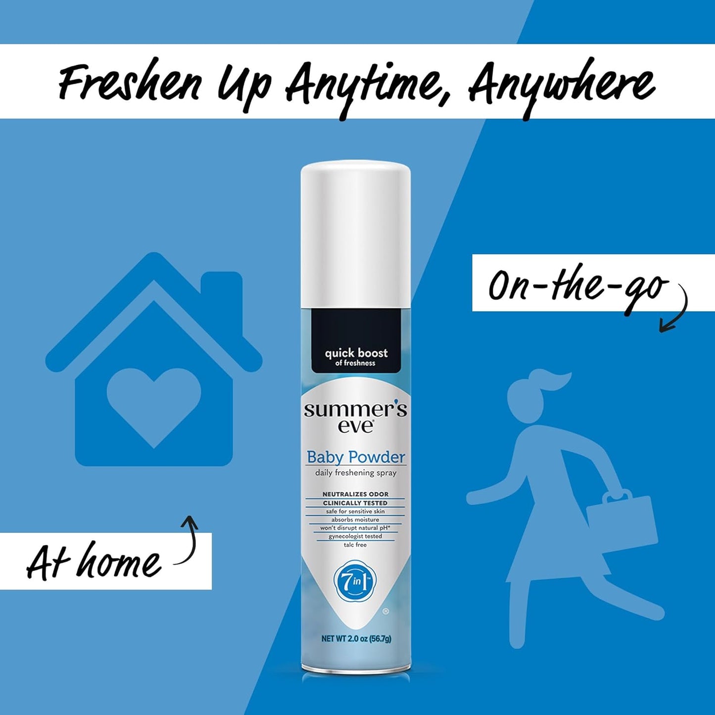 SUMMER'S EVE - BABY POWDER 7 IN 1 DAILY SPRAY | 2OZ (56.7G)