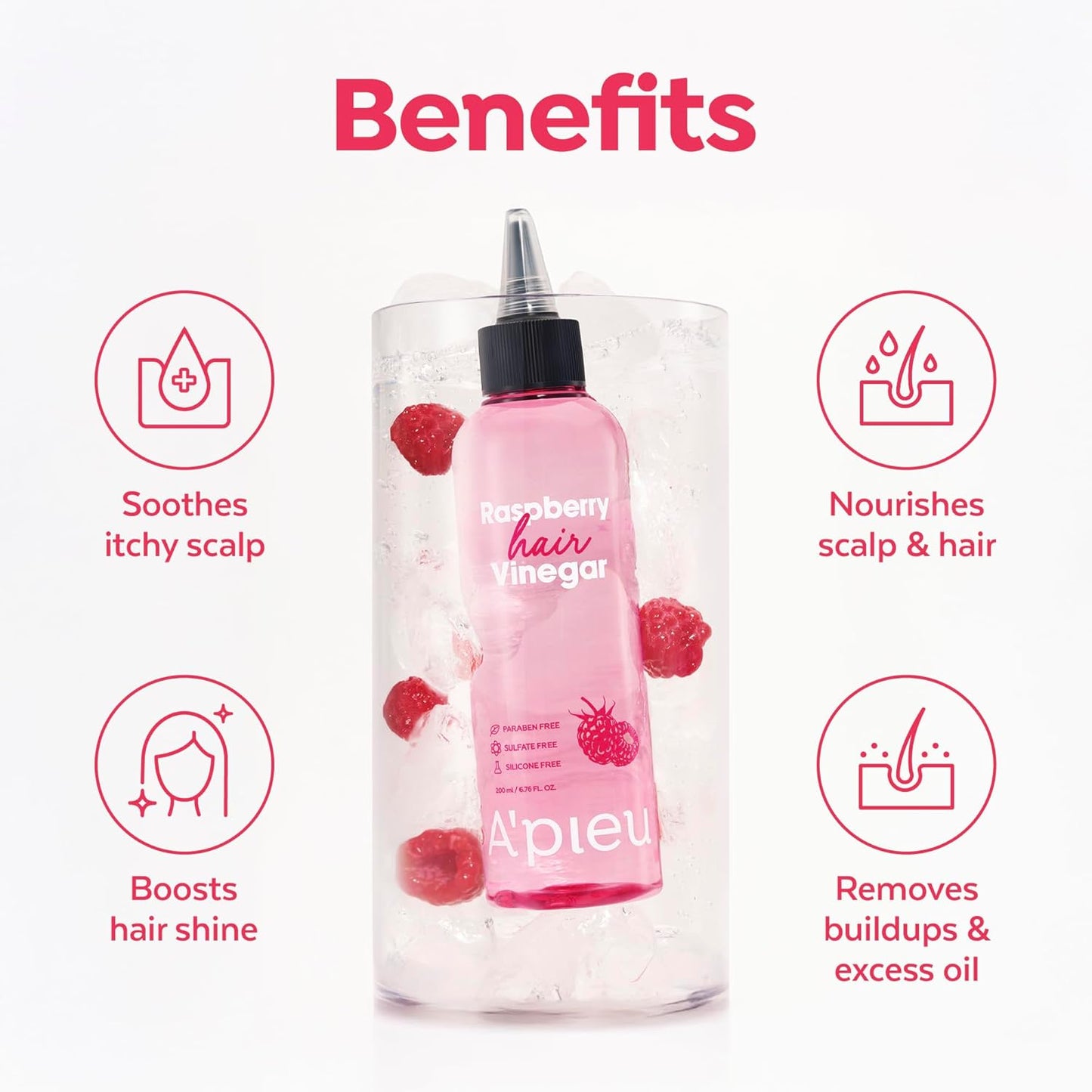 A'PIEU - Raspberry Scalp Vinegar Hair Rinse | 200 mL