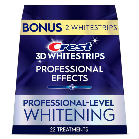 CREST 3D WHITESTRIPS PROFESSIONAL EFFECTS LEVELS 19 WHITER IN 22 DAYS