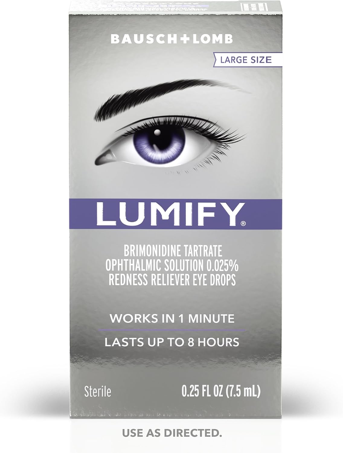 BAUSCH + LOMB - LUMIFY BRIMONIDINE TARTRATE OPHTHALMIC SOLUTION 0.025% REDNESS RELIEVER EYE DROPS | 7.5 ml