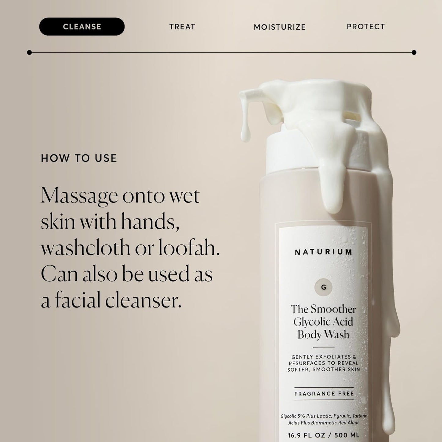 NATURIUM - The Smoother Glycolic Acid Body Wash 500 mL
